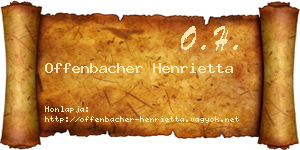 Offenbacher Henrietta névjegykártya