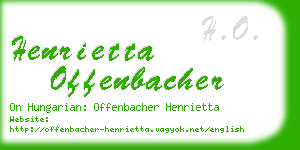 henrietta offenbacher business card